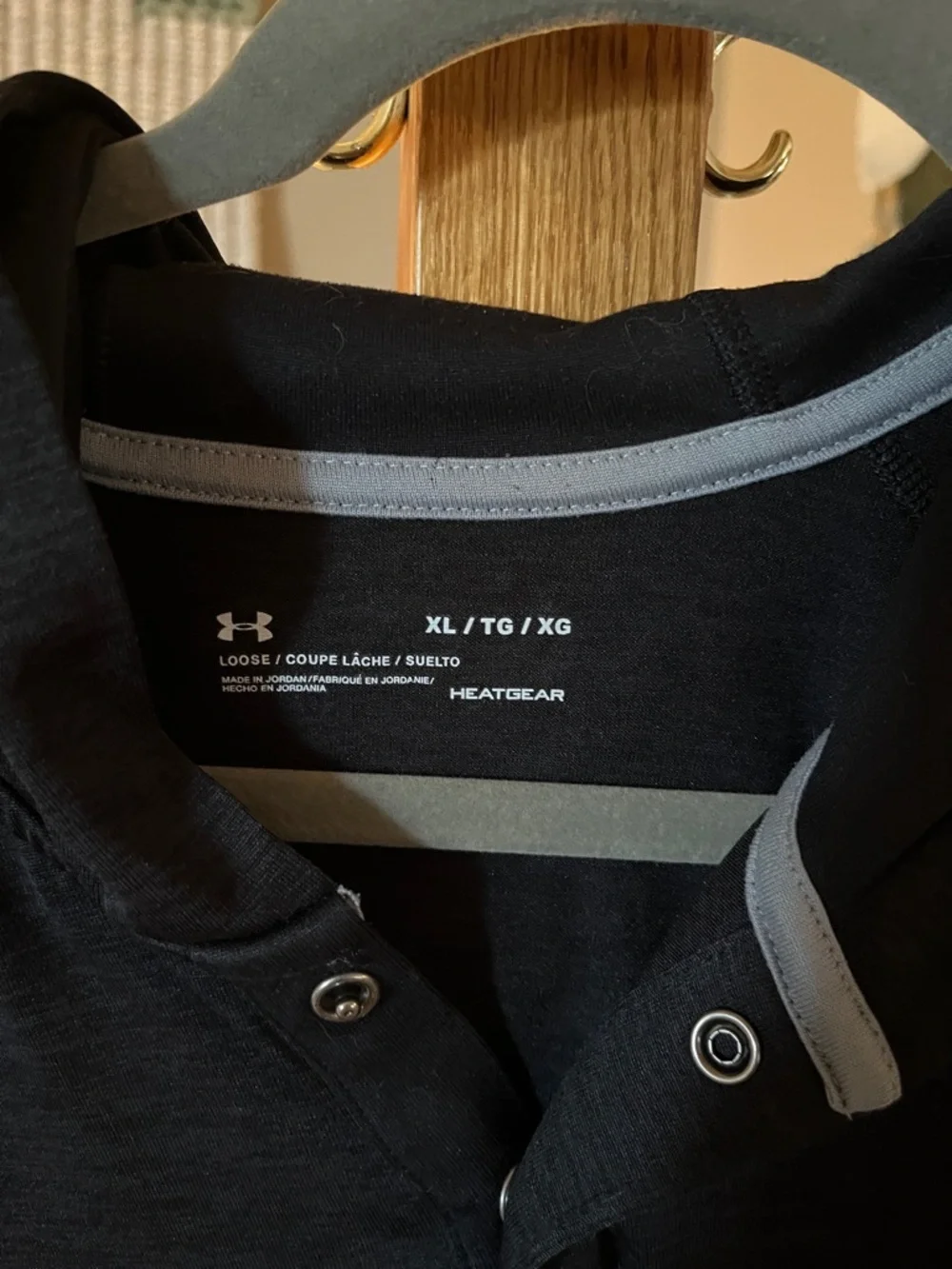 Under Armour Men’s Black Hooded Pullover with Gray Logo - Picture 2 of 5